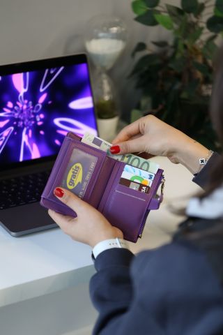 Berlin Fermuar Detaylı Kadın Cüzdan - Mor