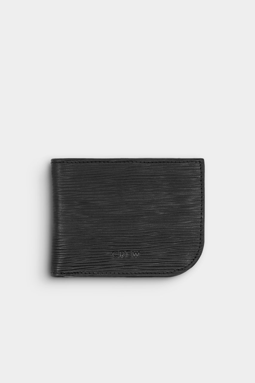 Montana Yol Baskılı Siyah Hakiki Deri Oval Kenar Cüzdan