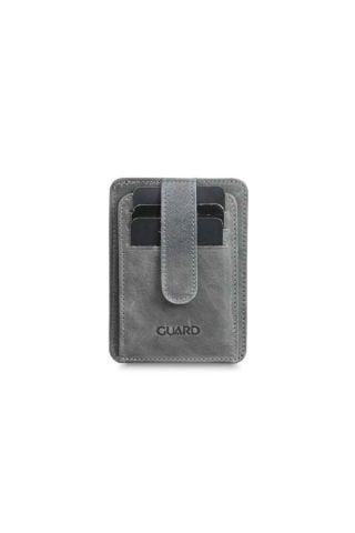 Guard Dikey Crazy Gri Deri Kartlık