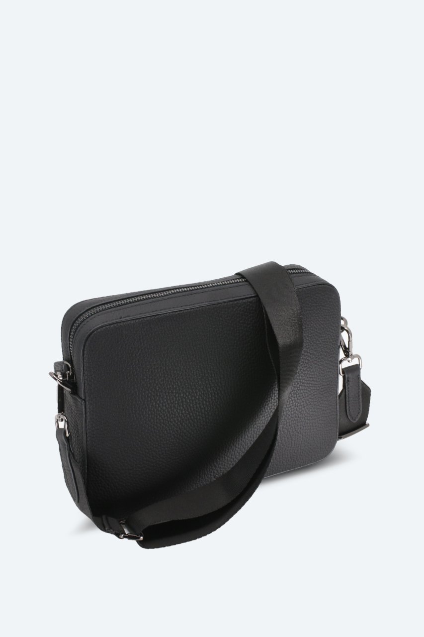 Mat Siyah Askılı Deri Clutch Çanta