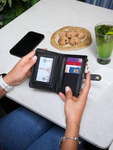 Berlin Fermuar Detaylı Kadın Cüzdan - Siyah