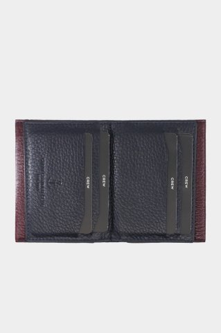 Bordo - Mavi Hakiki Deri Lyon Taraftar Cüzdanı