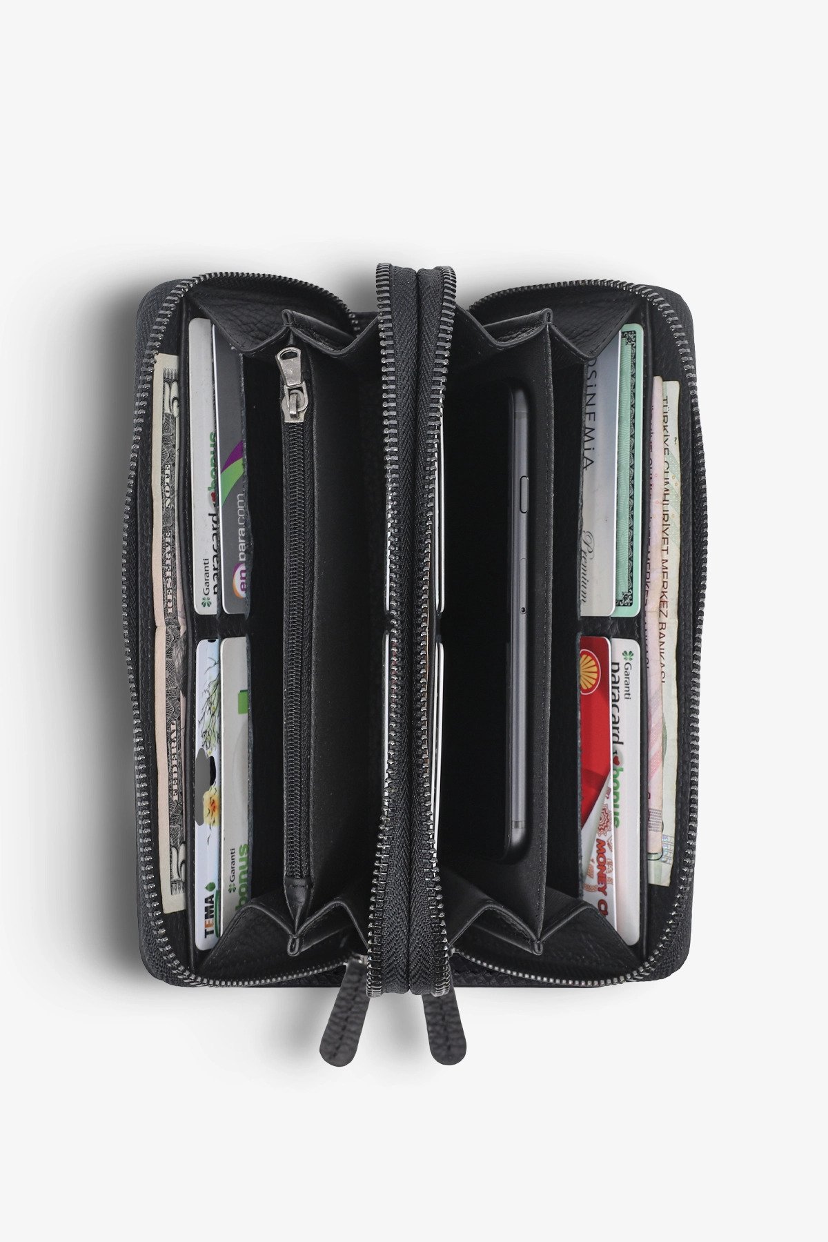 Çok Bölmeli Boss Deri El Çantası - Cüzdan